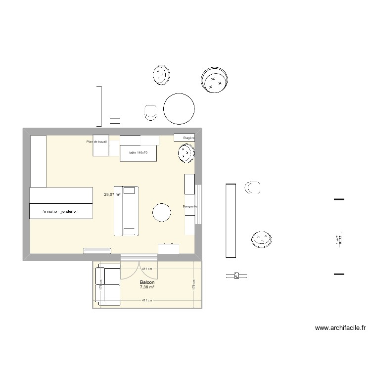 Appart  v1. Plan de 0 pièce et 0 m2