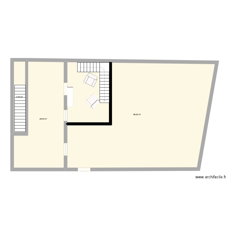 CUCURON étage 1. Plan de 3 pièces et 134 m2