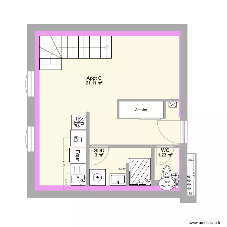 Appt C plomberie. Plan de 