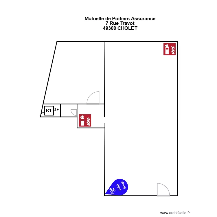 Plan MUTUELLE DE POITIERS ASSURANCE. Plan de 4  et 66 m²