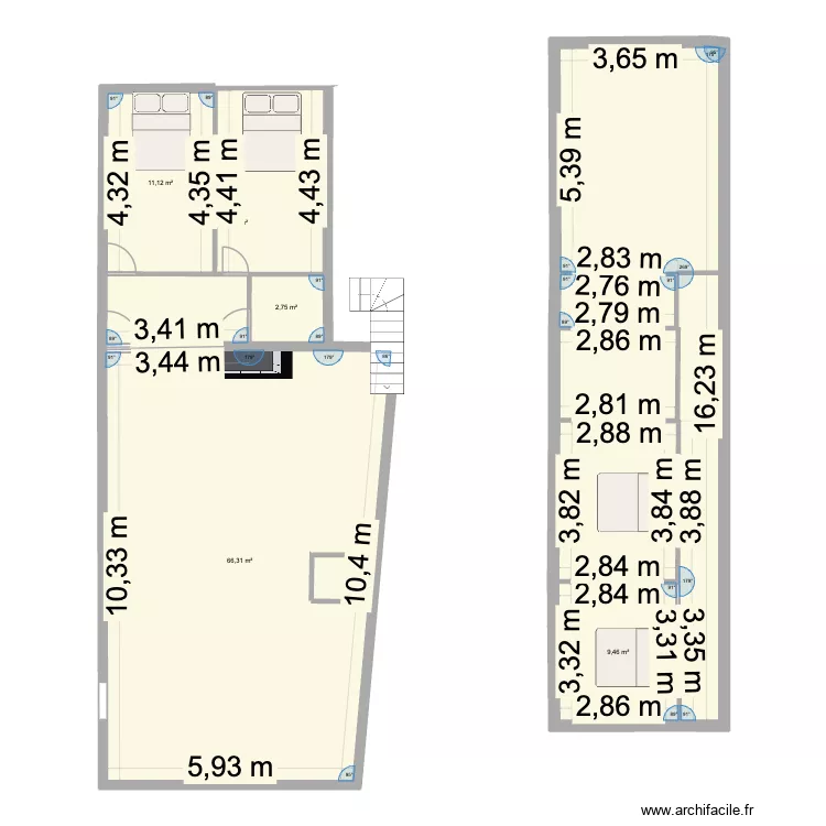 Projet maison beauregard. Plan de 7 Pièces et 158 m²