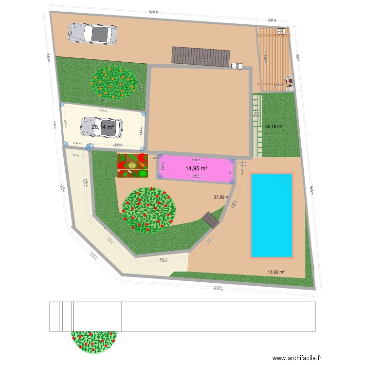 maison chatenois. Plan de 2 pièces et 43 m2