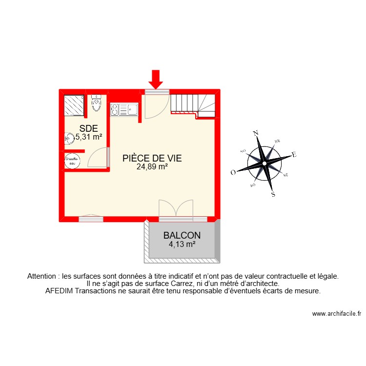 BI 29625. Plan de 7 pièces et 76 m2