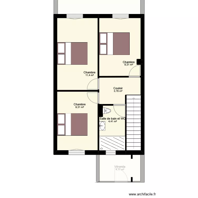 PELLEGRIN. Plan de 12  et 100 m²
