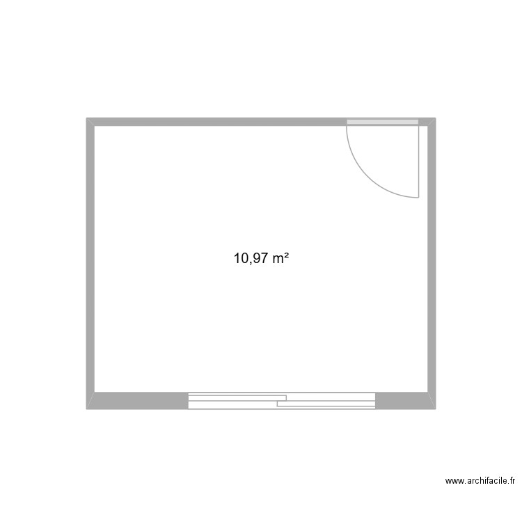 attique chambre 3. Plan de 1 pièce et 11 m2