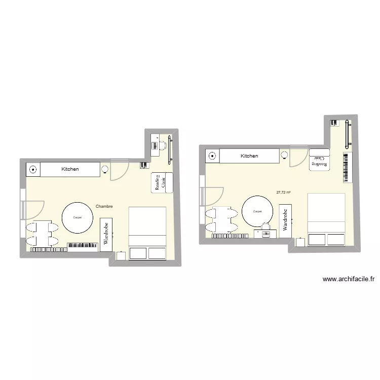 Studio Raamsteg. Plan de 2  et 55 m²
