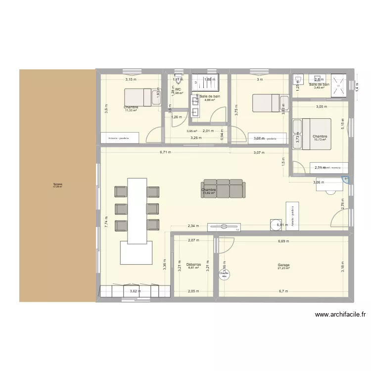 Alex 2. Plan de 9 Pièces et 138 m²