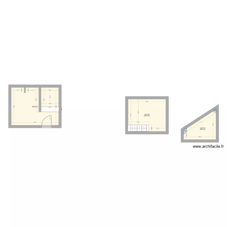 Appart Saint Bonnet OG. Plan de 3  et 39 m²