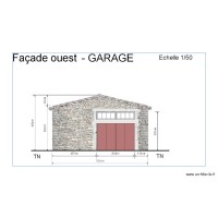 GARAGE FACADE - OUEST - Portes pleines