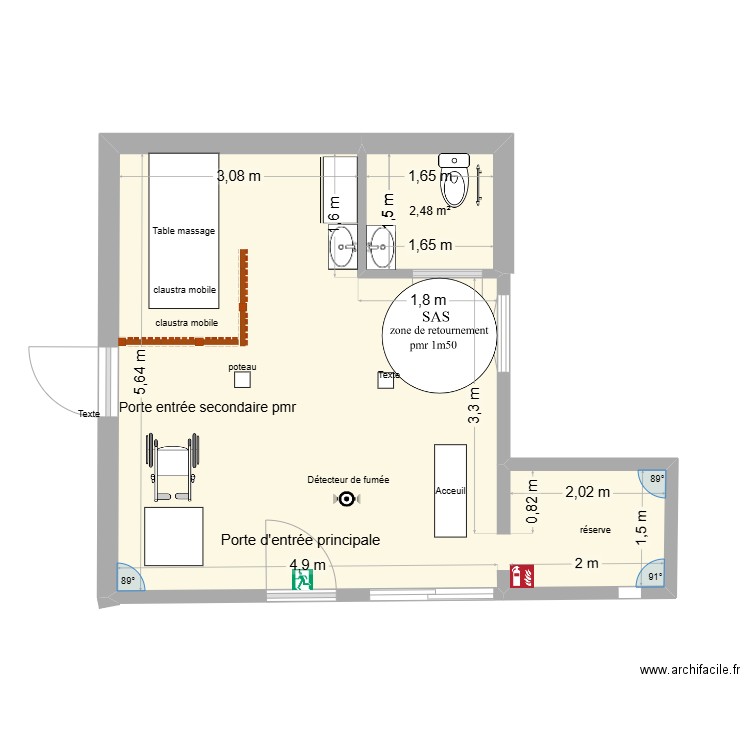local Léa 16/06. Plan de 2 pièces et 30 m2