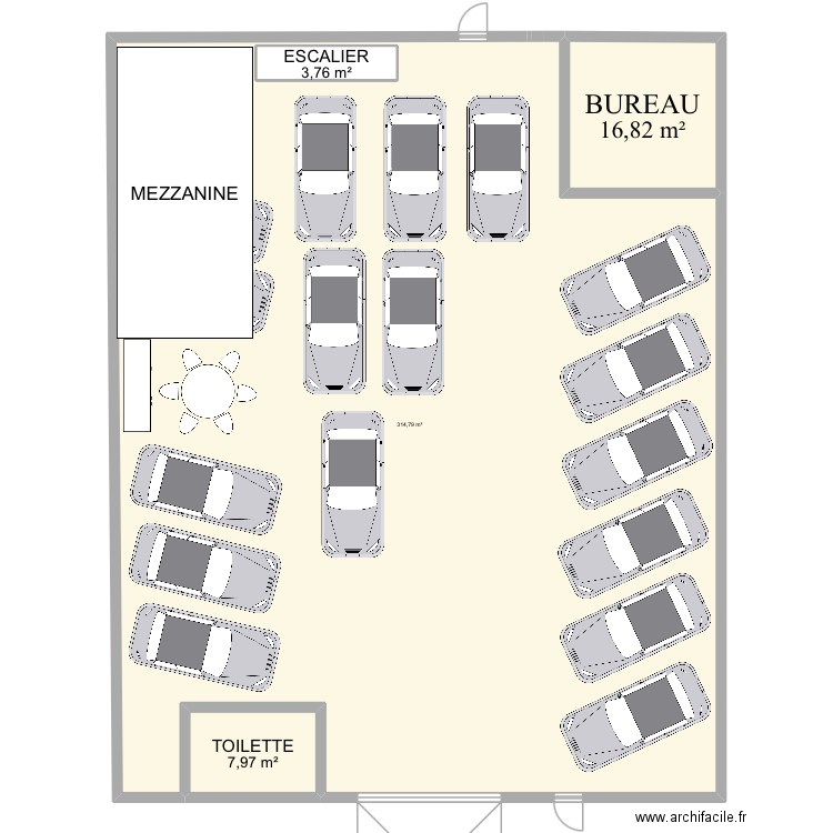 PLAN LOCAL LA GRANGE AUTOMOBILES. Plan de 4 pièces et 347 m2