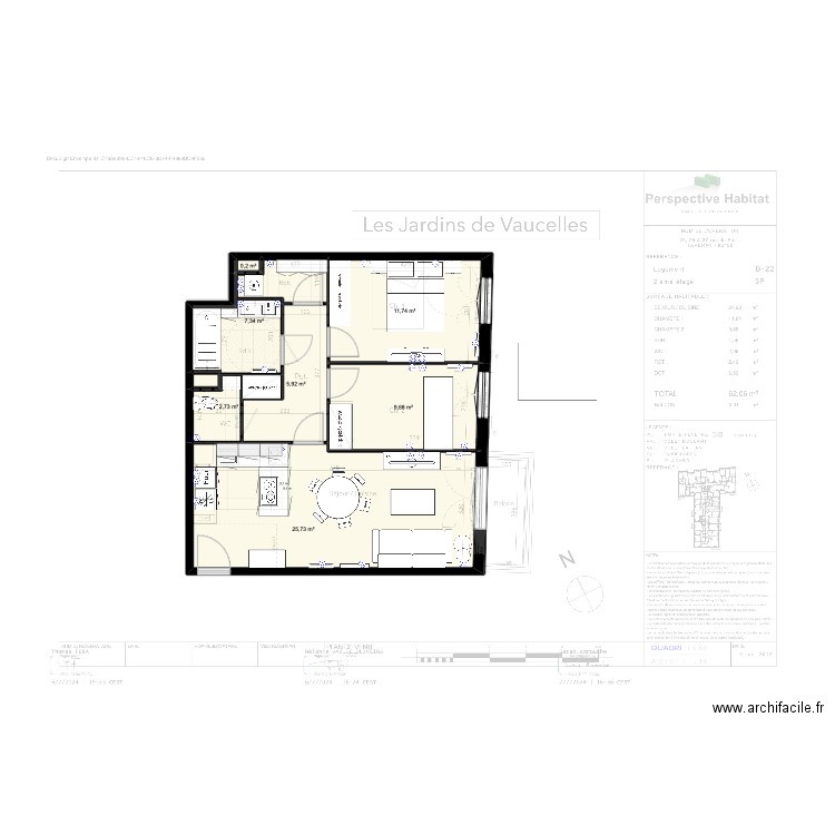 APPART THOMAS 6. Plan de 7 pièces et 63 m2