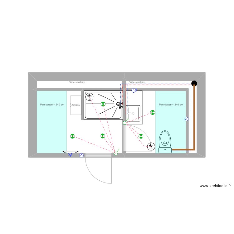 Salle de bain ETAGE - Montfort. Plan de 0 pièce et 0 m2