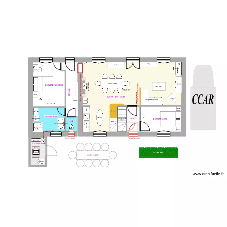 amenagement maison annoville v5. Plan de 