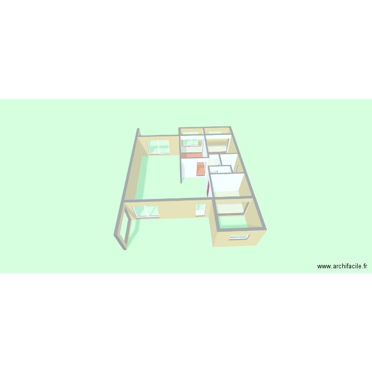 foz. Plan de 3 pièces et 31 m2