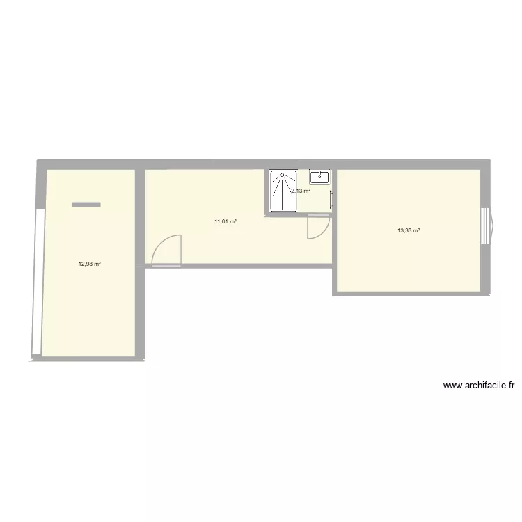 bas droite. Plan de 5  et 39 m²