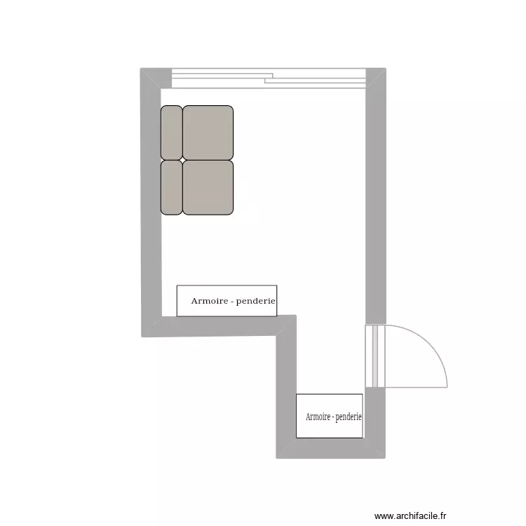 Petite chambre. Plan de 