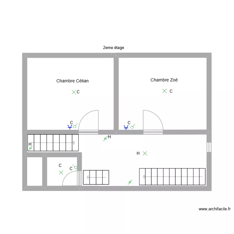 2em &eacute;tage Ridha. Plan de 5  et 35 m²