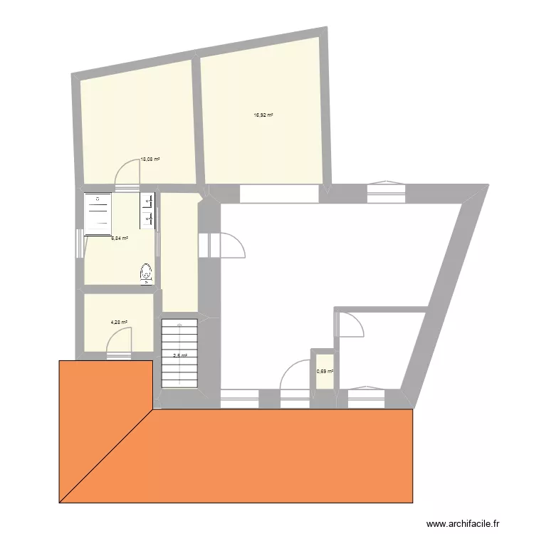 RDC mezely. Plan de 6 et 49 m² RDC mezely. Plan de 6 et 49 m²
