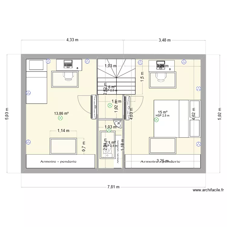 Ste tr&eacute;phine 1er. Plan de 4 pièces et 34 m²