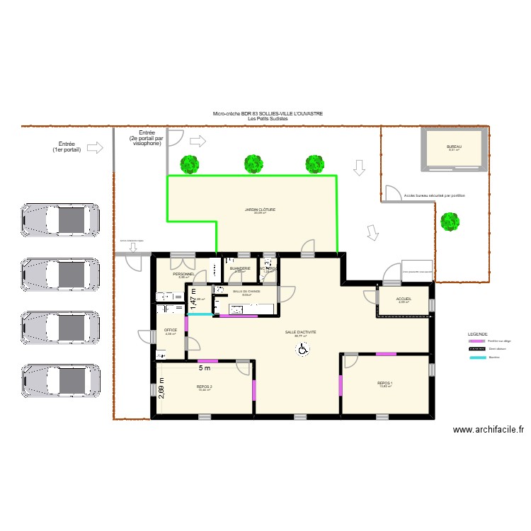 Sollies. Plan de 11 pièces et 138 m2