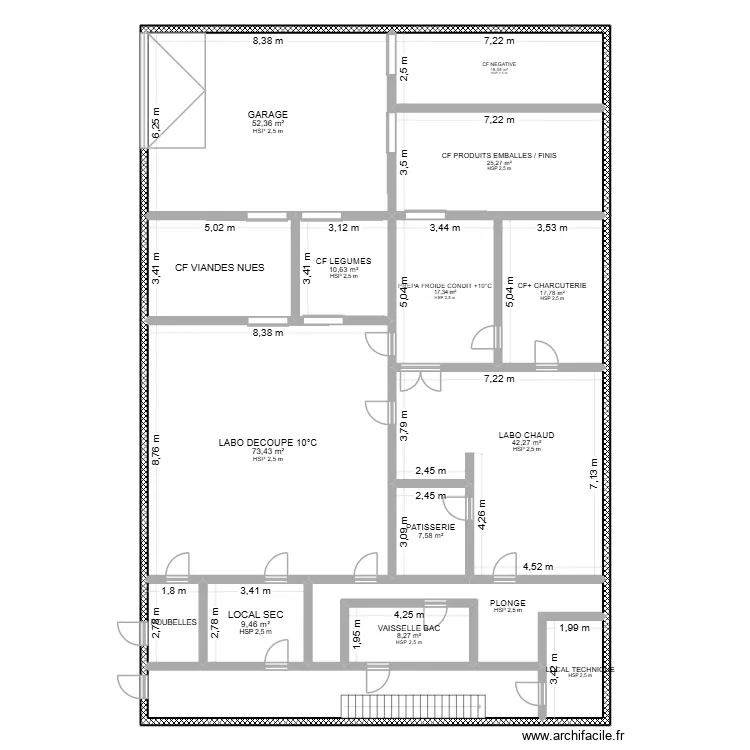 Labo Huet cotation. Plan de 