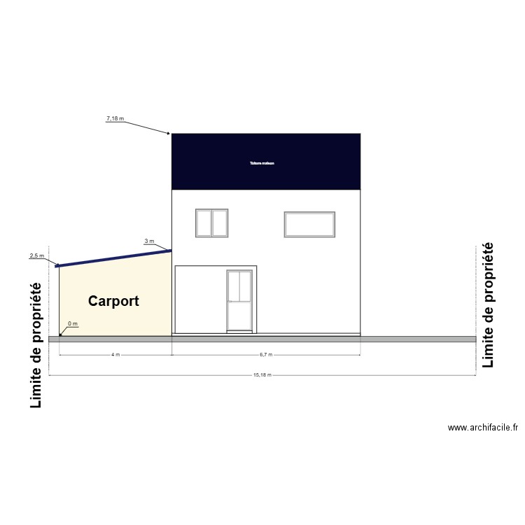 carport vue nord. Plan de 0 pièce et 0 m2
