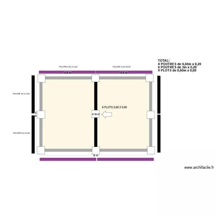 FONDATIONS. Plan de 1 et 48 m² FONDATIONS. Plan de 1 et 48 m²