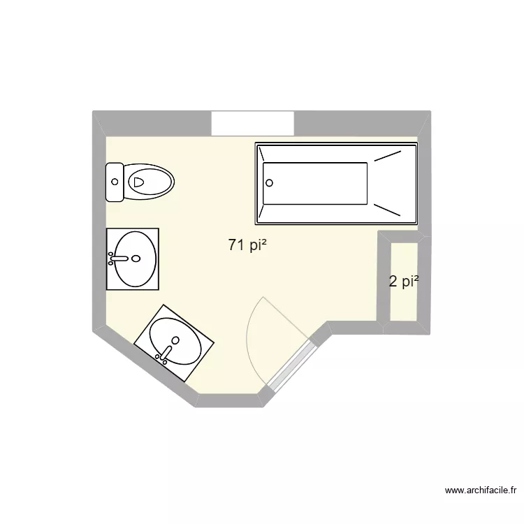 salle de bain. Plan de 