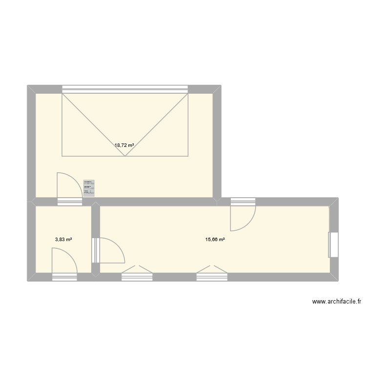 maison_rdc_1. Plan de 3 pièces et 38 m2