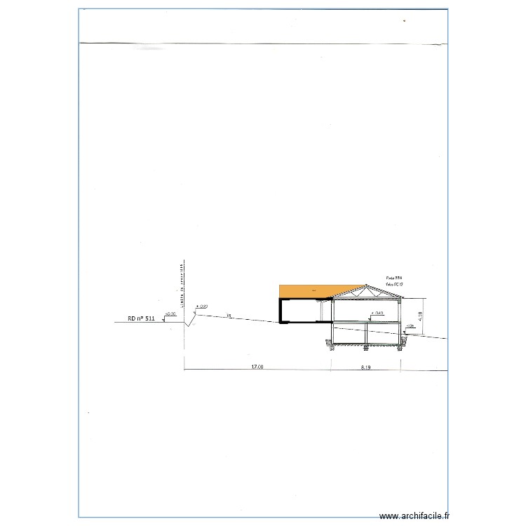 plan de coupe 1 coté sud. Plan de 0 pièce et 0 m2