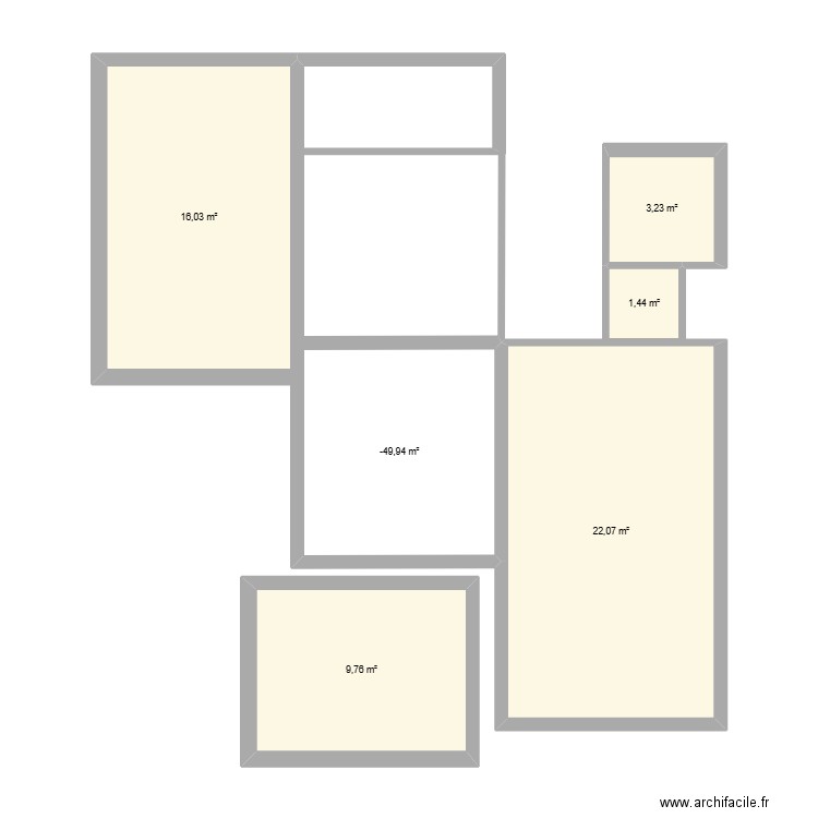 Calviii. Plan de 6 pièces et 64 m2