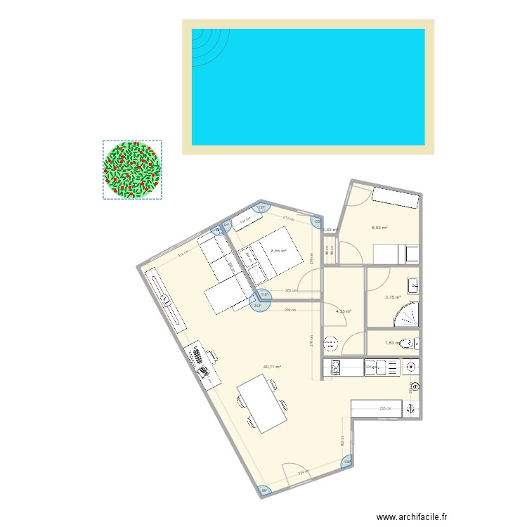 appart nouboudy. Plan de 7 pièces et 66 m2