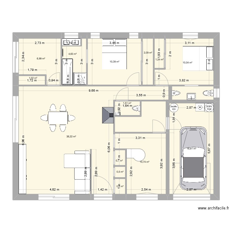 CORSEPT. Plan de 14 pièces et 113 m2