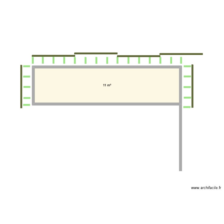 Bardage. Plan de 1 pièce et 11 m2
