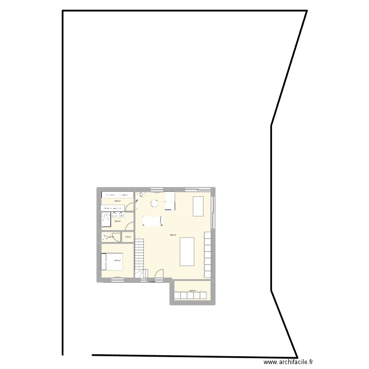 29-09 en gardant l'avancée. Plan de 16 pièces et 279 m2