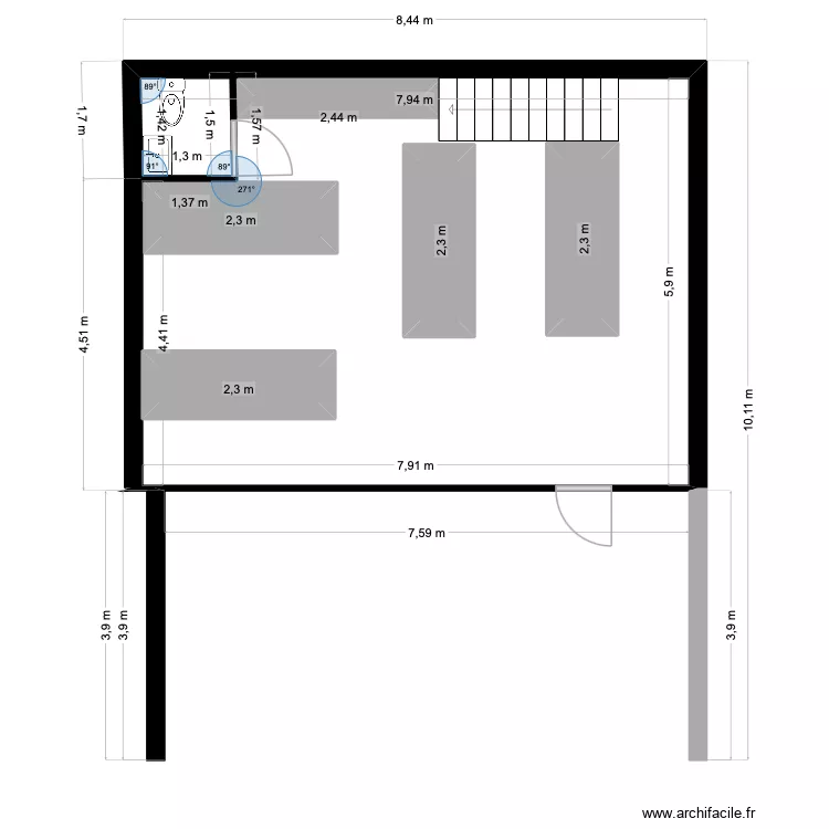 ADOPT. Plan de 6  et 52 m²