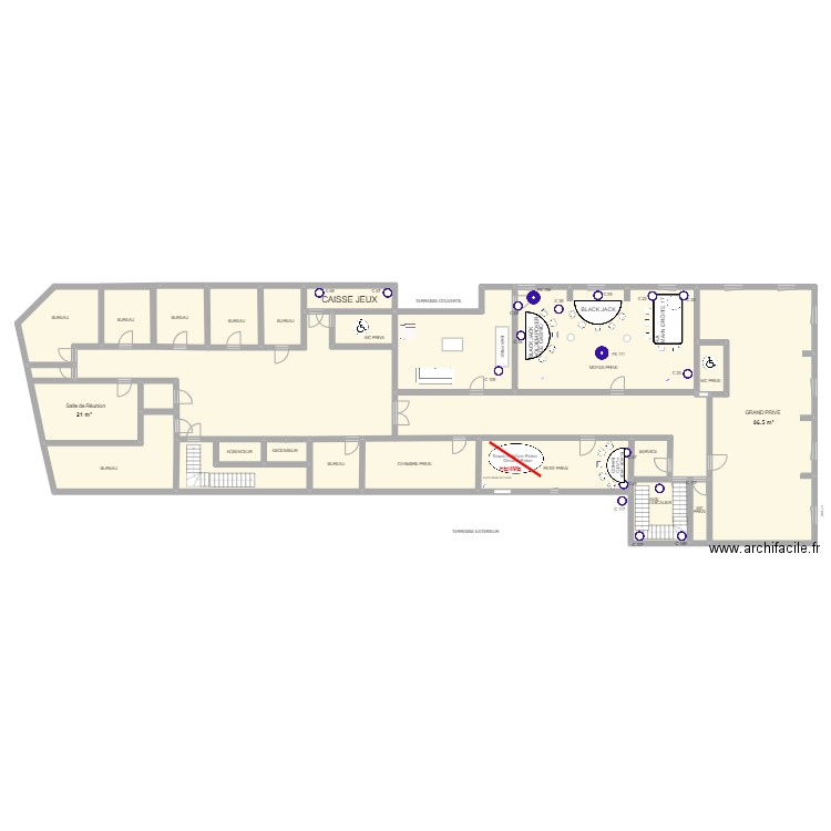 Plan Salon Privé au 1er Septembre 2024. Plan de 0 pièce et 0 m2