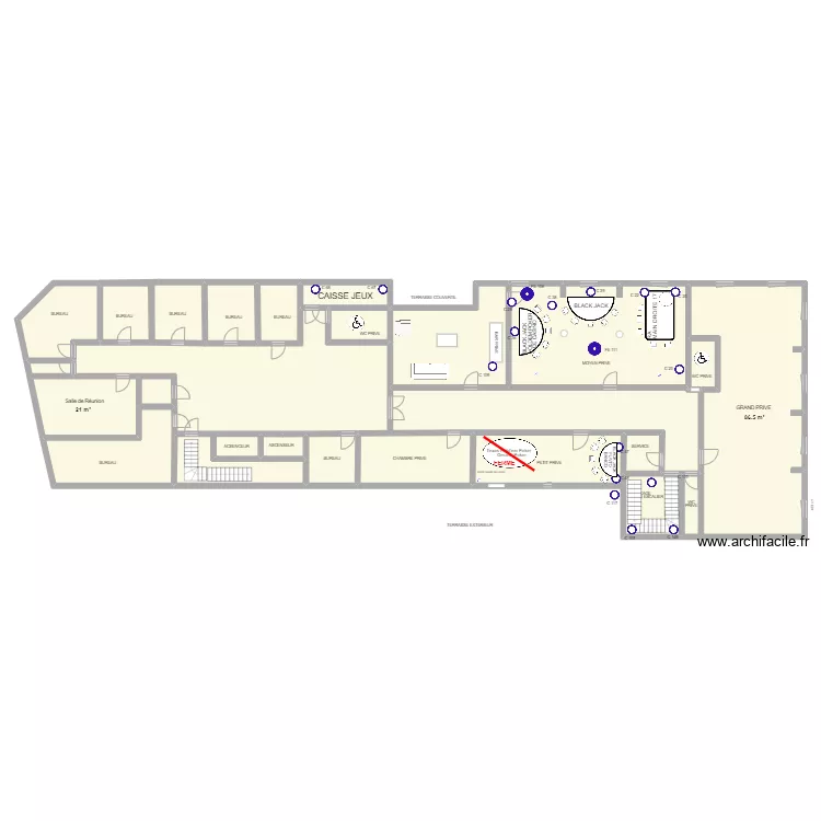 Plan Salon Priv&eacute; au 1er Septembre 2024. Plan de 