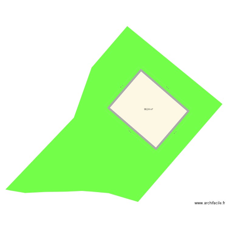 CERVENS. Plan de 1 pièce et 98 m2