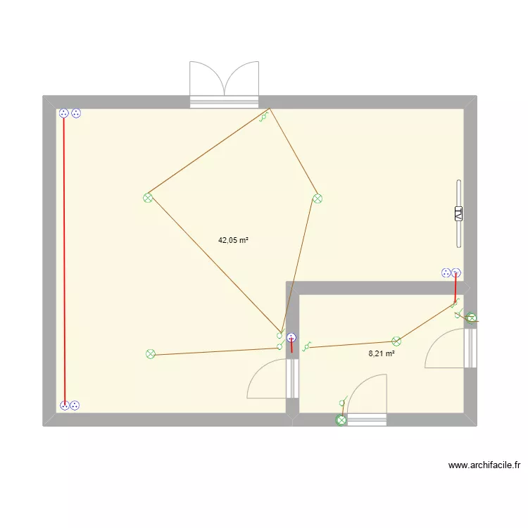 SLAON + VESTIBULE. Plan de 