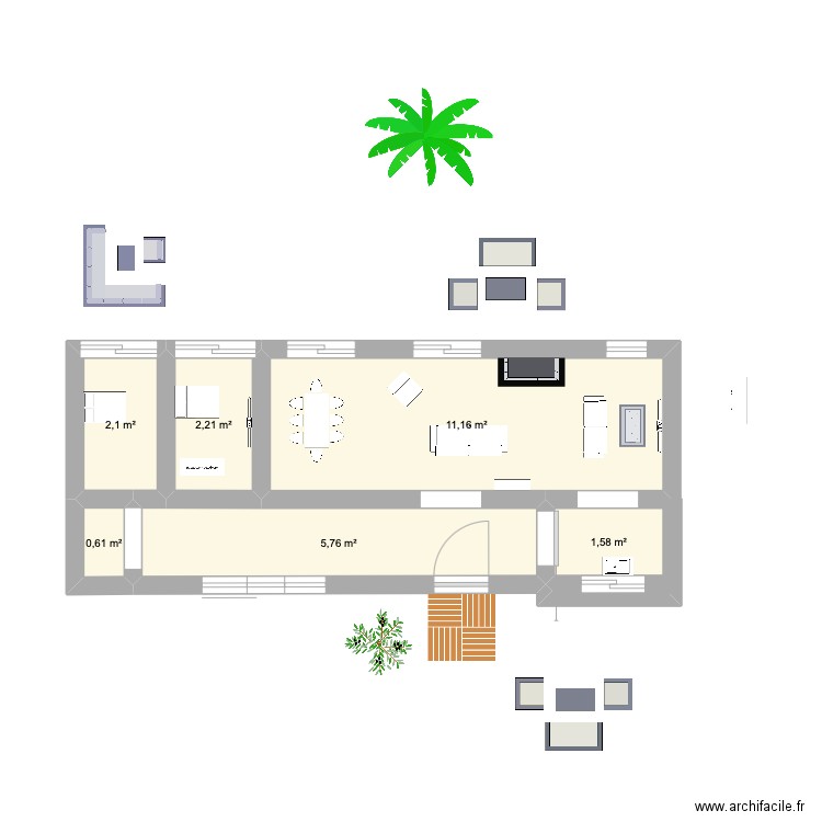PLAN MARZY. Plan de 6 pièces et 23 m2