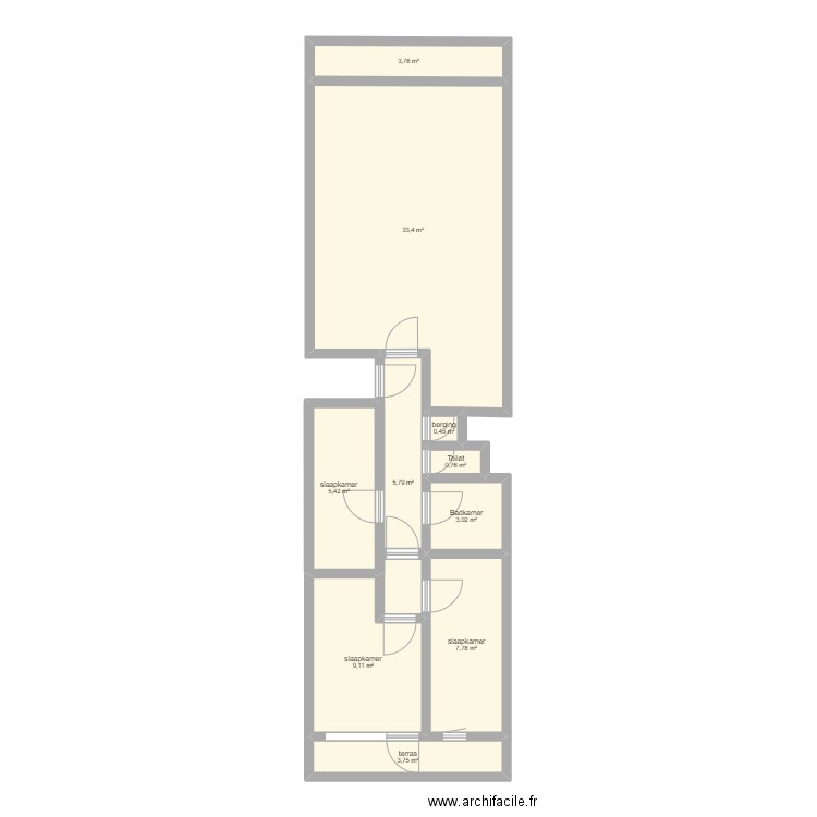 zeedijk 190 A31. Plan de 10 pièces et 73 m2