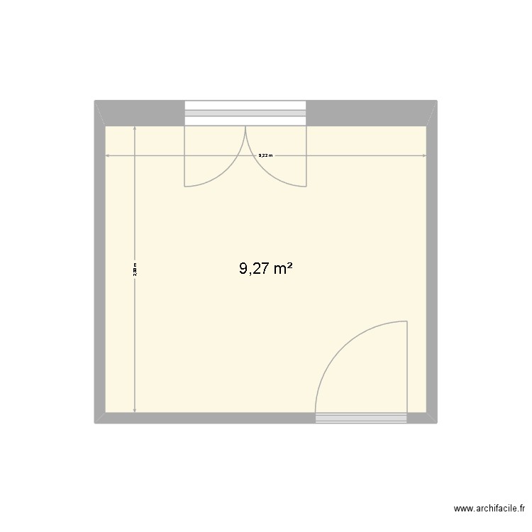 Chambre. Plan de 1 pièce et 9 m2