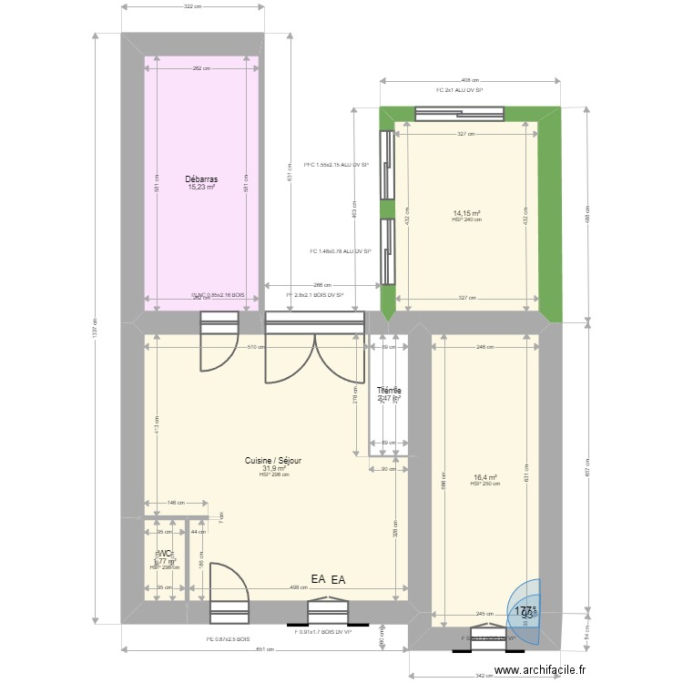ML24002681. Plan de 19 pièces et 186 m2