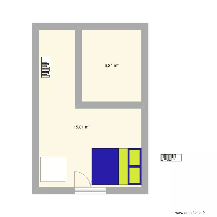 lola reims. Plan de 2  et 22 m²