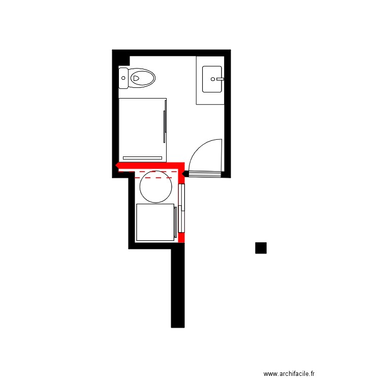 Quintal 2. Plan de 1 pièce et 4 m2
