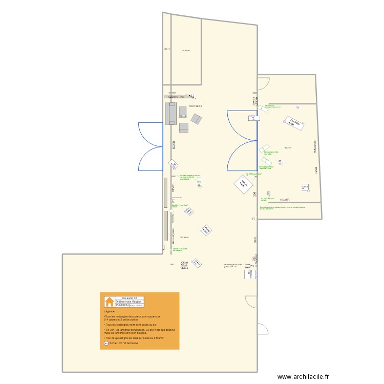 THR 2. Plan de 4 pièces et 372 m2