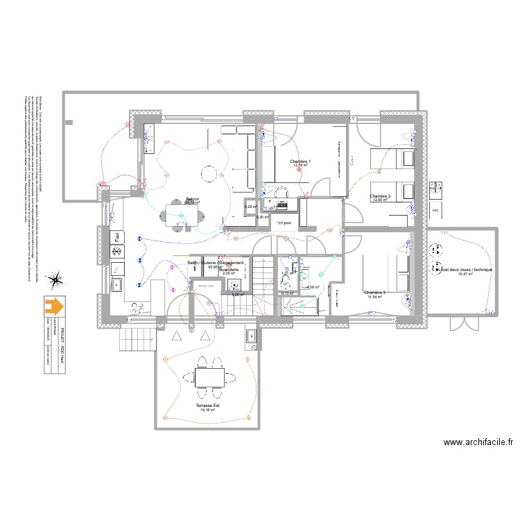 Viuz - RDC Haut. Plan de 14 pièces et 152 m2