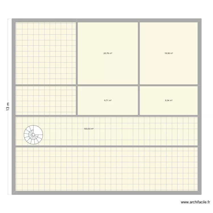 180 m3. Plan de 5  et 163 m²